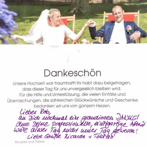 Persönliche Dankeskarte an Robert James Perkins