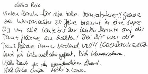 Persönliche Dankeskarte an Robert James Perkins