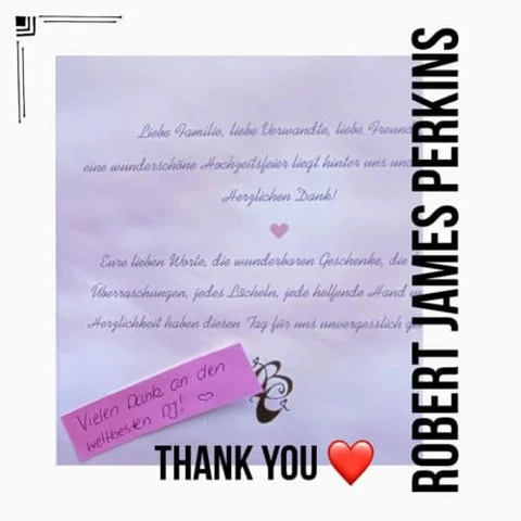 Persönliche Dankeskarte an Robert James Perkins