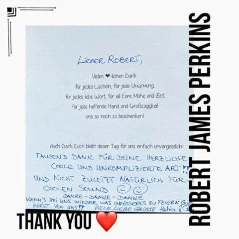 Persönliche Dankeskarte an Robert James Perkins