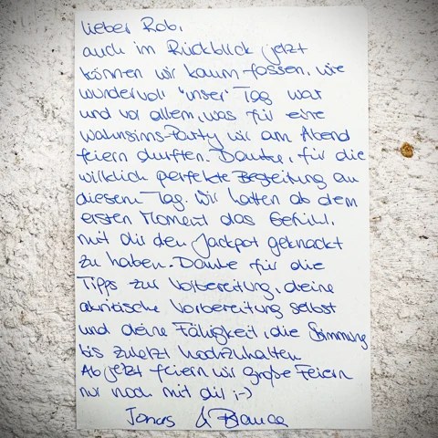 Persönliche Dankeskarte an Robert James Perkins