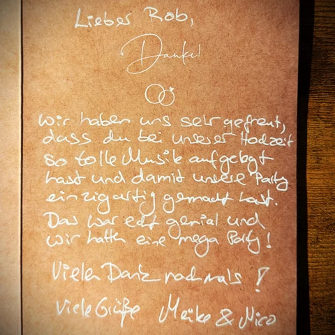 Persönliche Dankeskarte an Robert James Perkins
